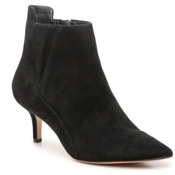 CC Corso Como Women's 6M/36.5 Drianna Black Suede Kitten Heel Bootie Inside Zip